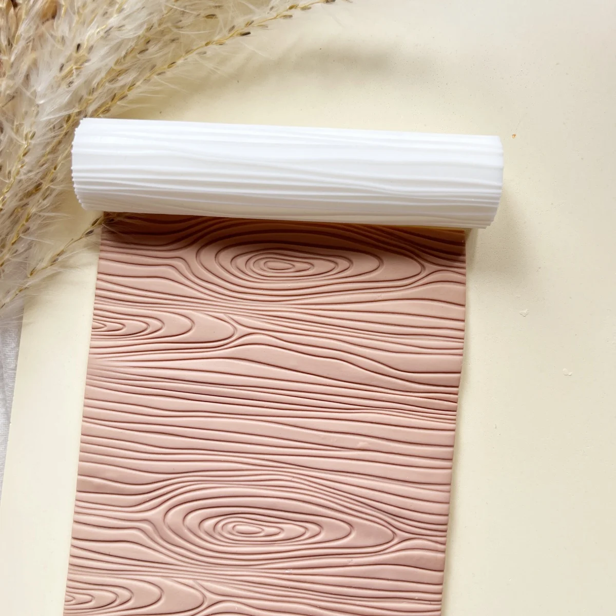 Wood Texture Roller Polymer Clay Tools⎥Hand Roller⎥Clay Texture Tool⎥Jewellery Tools⎥Floral Texture⎥Botanical