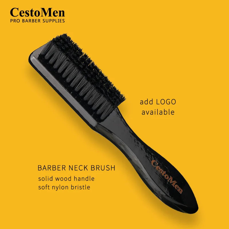 CestoMen-Brosse Professionnelle en Bois Solide pour Homme, Peigne de Balayage du Cou, Accessoires de Coupe de Cheveux, Outils pour Livres Faciaux