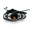 Alice In Wonderland Wonderland Garden Leather Bracelet Cartoon Glass Cabochon Button Multilayer Bangles Wristband Gift 2