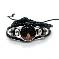 Alice In Wonderland Wonderland Garden Leather Bracelet Cartoon Glass Cabochon Button Multilayer Bangles Wristband Gift 2