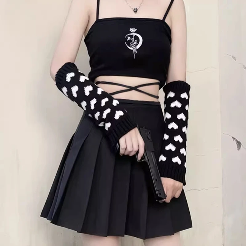 Sweet Girls Lolita Leg Warmers Women Long Socks Knitted Foot Cover Arm Warmer Autumn Winter Crochet Heap Socks Gothic Boot Cuffs