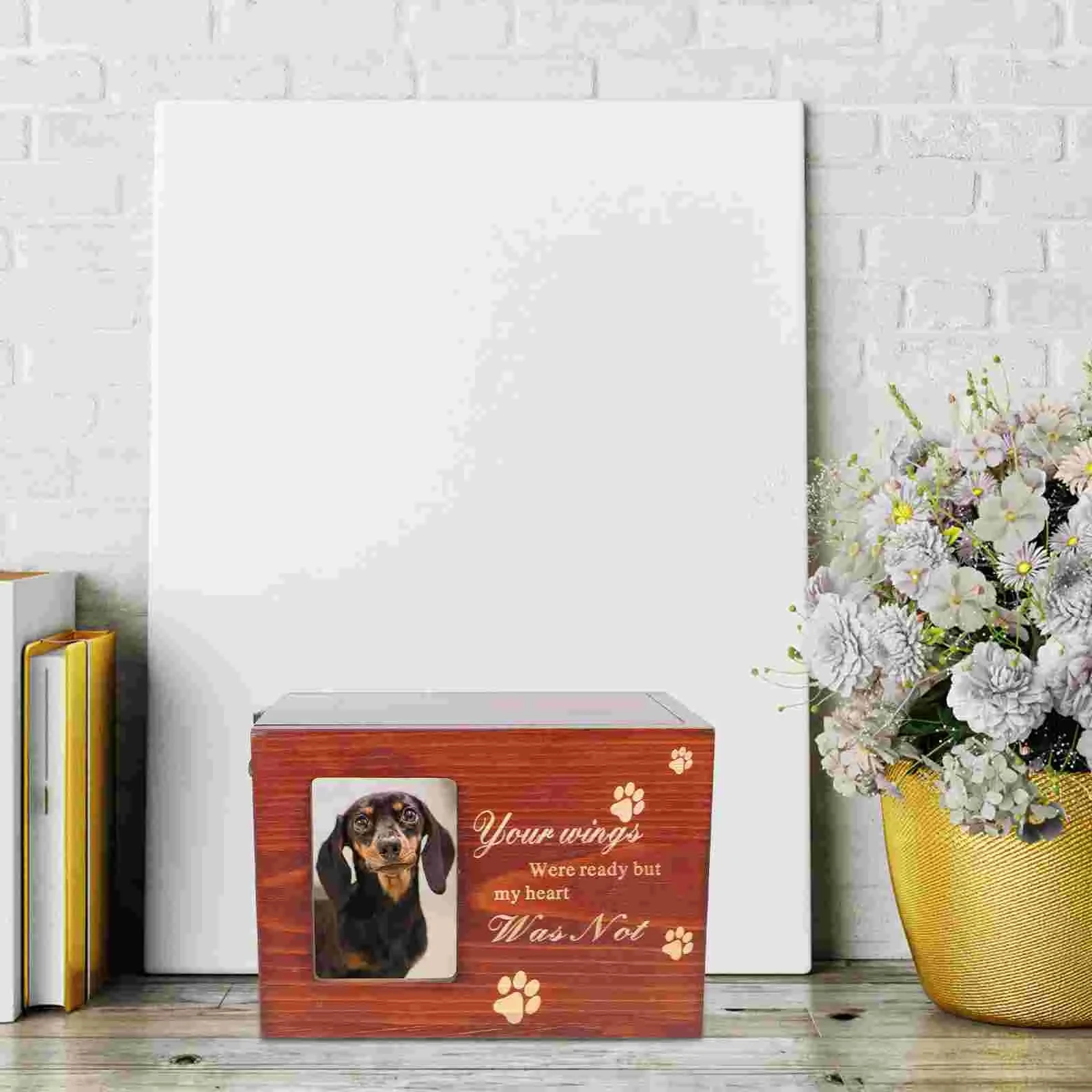 Cremation Urn Pet Cinerary Casket Wood Memorial Box Ashes Keepsake Small Animals Pet Cats Dogs Funeral Supply