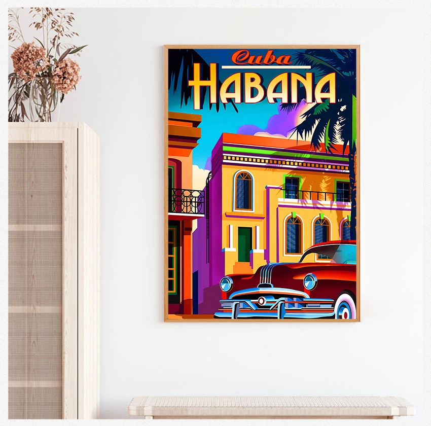 

Pictures Kraft Posters Coated Wall Stickers Home Decoration Pictures Gift Travel to Cuba Havana Canvas Painting Vintage Wall