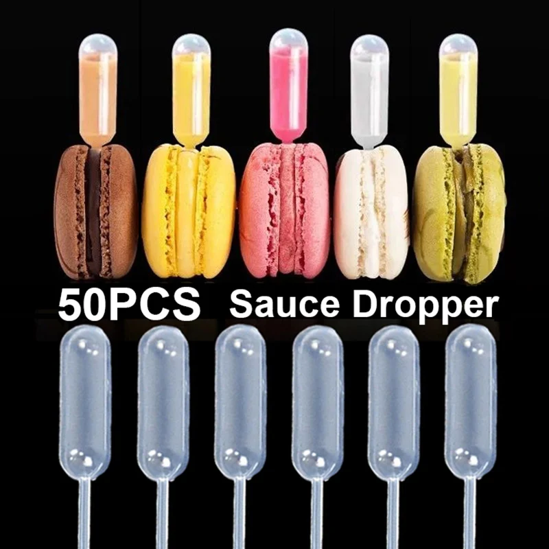 50Pcs Disposable Jam Dropper 4ml Mini Dropper for Cupcakes Sauce