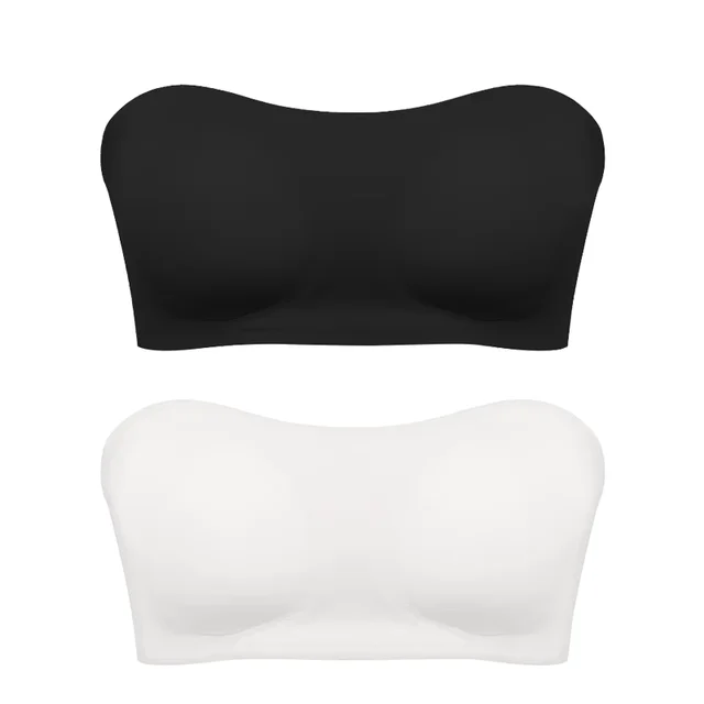 Soutien-gorge sans bretelles sans couture pour femmes, rembourré amovible, haut en soie glacée douce, sous-vêtements sans bretelles, sûr, antidérapant, Push Up, haut tubulaire Sexy