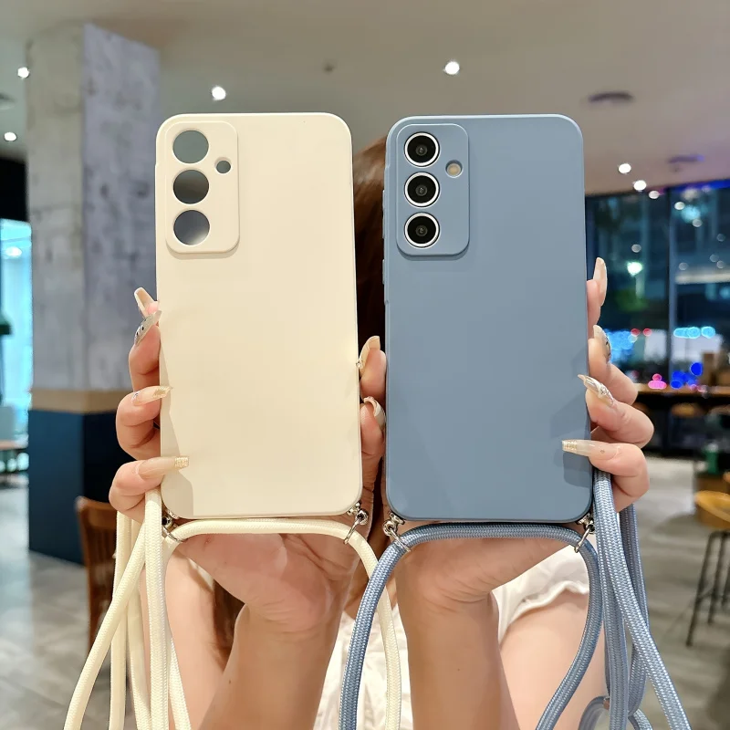 Sleek Matte Solid Color Crossbody Strap Phone Case with Metal Buckle