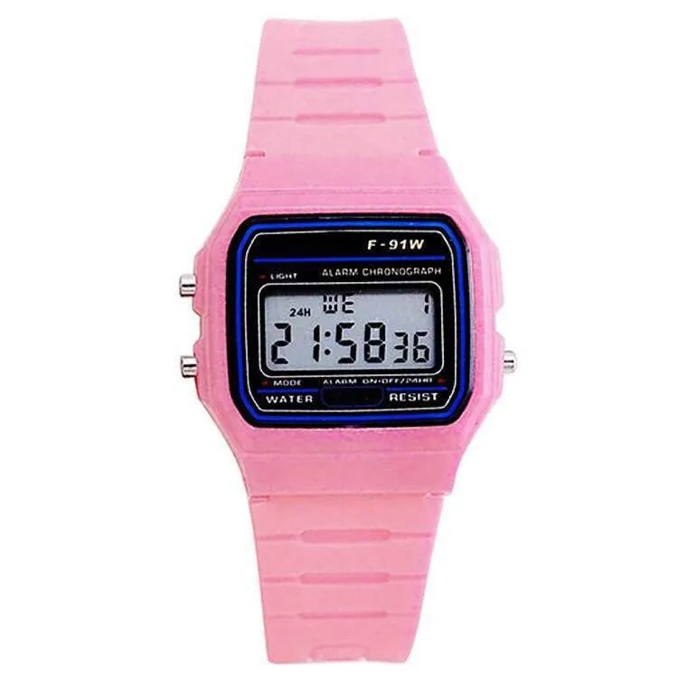 Luxury TOP Brand Ladies Watch Harajuku Silicone WR F91W LED Electronic