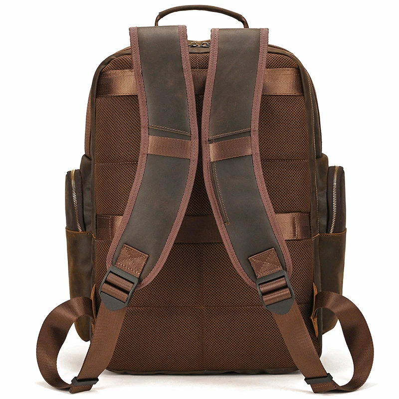 Multi Pocket Leather Backpack For Men