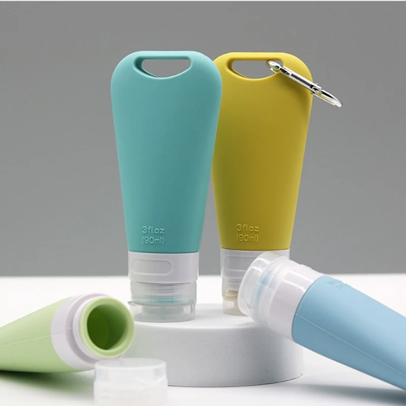 90ML 실리콘 여행 병 휴대용 실리콘 리필 용 병 여행 포장 로션 샴푸 화장품..