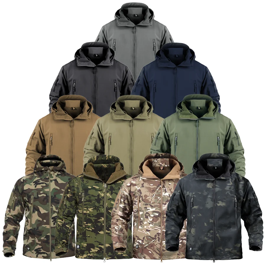 2022Military Tactical Winter Jacket Men Army CP Camouflage Airsoft Clothing Waterproof Windbreaker Multicam Fleece Bomber Coat M