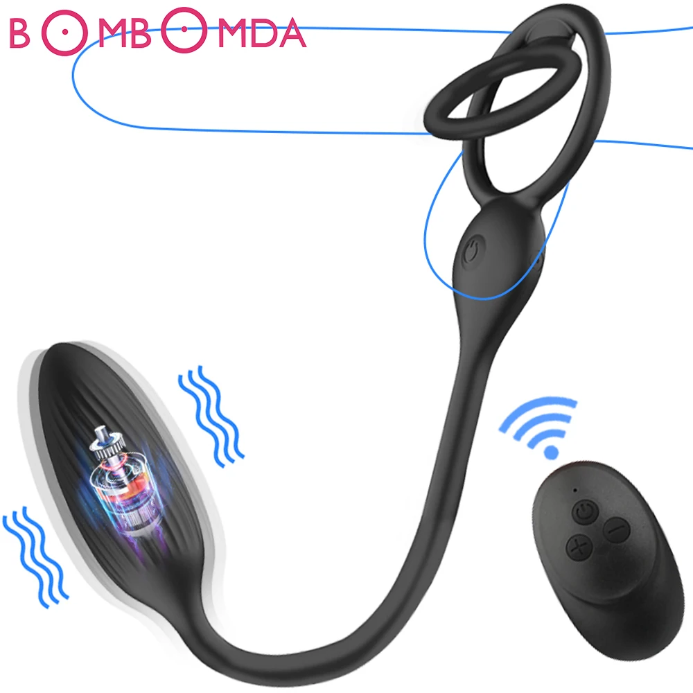 Anal Vibras Dildo Vibrating Male Prostate Massager Delay Ejaculation  Double Ring Butt Plug Toys for Men G_voghion.com