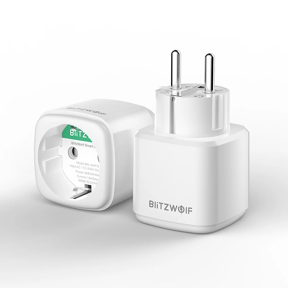 BlitzWolf BW-SHP15 Zigbee 3.0 Ʈ ÷ , EU ÷  ܼƮ,   Ÿ̸  , Alexa Բ ۵, 3680W, 16A