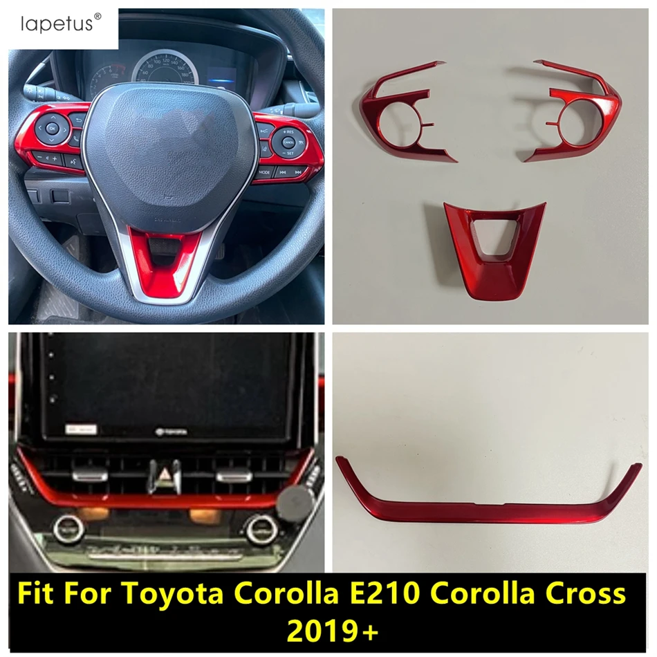 Car Navigation Panel Strip Middle Air AC Vent Outlet / Steering Wheel Cover Trim For Toyota Corolla E210 2019 - 2025 Accessories 1