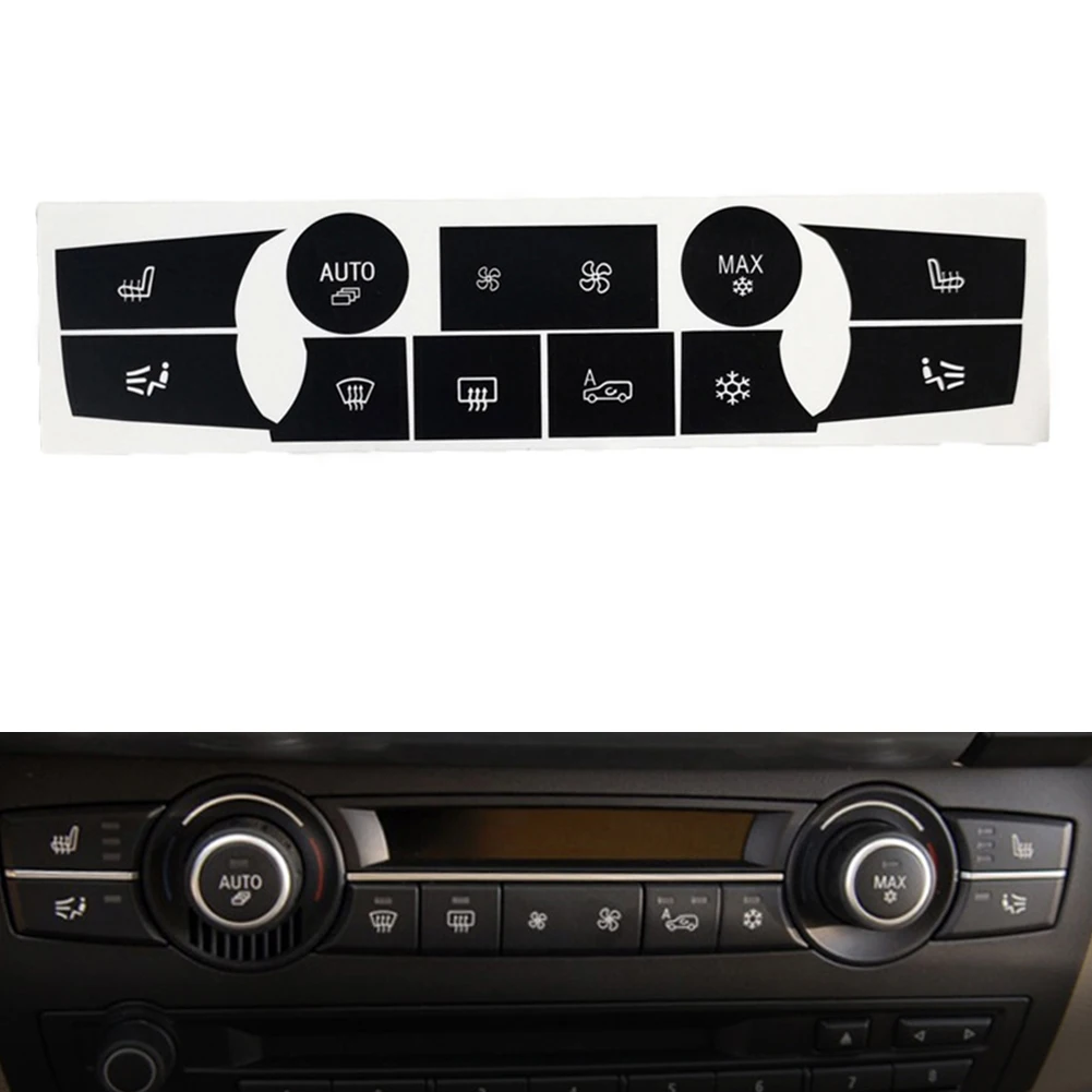 

1Set AC Control Button Knob Sticker Climate Control Repair Decal Kit For BMW X5 E70 X6 E71 Replacement Car Accessories