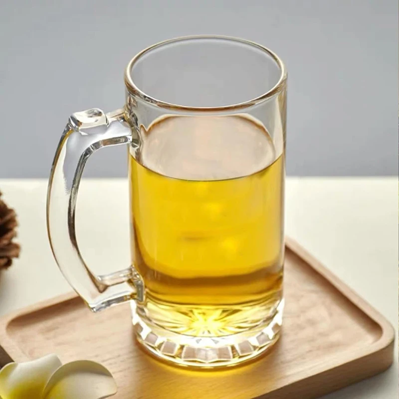 480ml Craft Beer Glass with Handle Drinkware Classic Thick Bottomed Wine Glass Party Bar Wine Utensils Heat Resistant Tea Cup