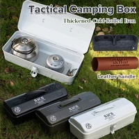 Retro Iron Camping Tool Storage Box with Handle Gardening Tool Box Anti-Slip Portable Carry Storage Box Camping Accessories 1