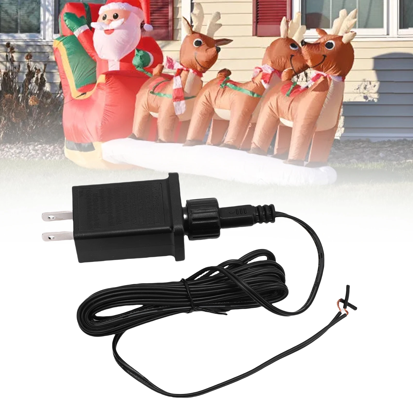 2Pcs Replacement Yard Inflatable Adapter 1A Class 2 Power Supply with 9.84ft Extension Cord 60Hz Water Proof Plug for LED Light