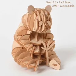 3D DIY Wooden Puzzle Mechanical Toy - Handmade Ship Model Ornament and Christmas Gift (Giant panda)