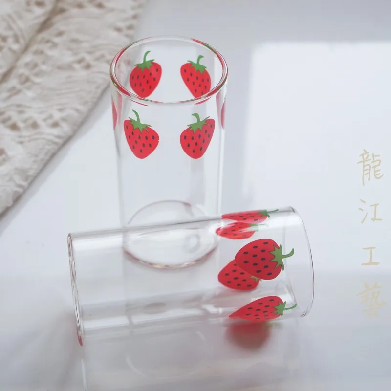Thiened : Reproduction Nana Stberry Cup High Temperature Resistant Milk Water Glass Cartoon Anime Surrounding Chinese ...