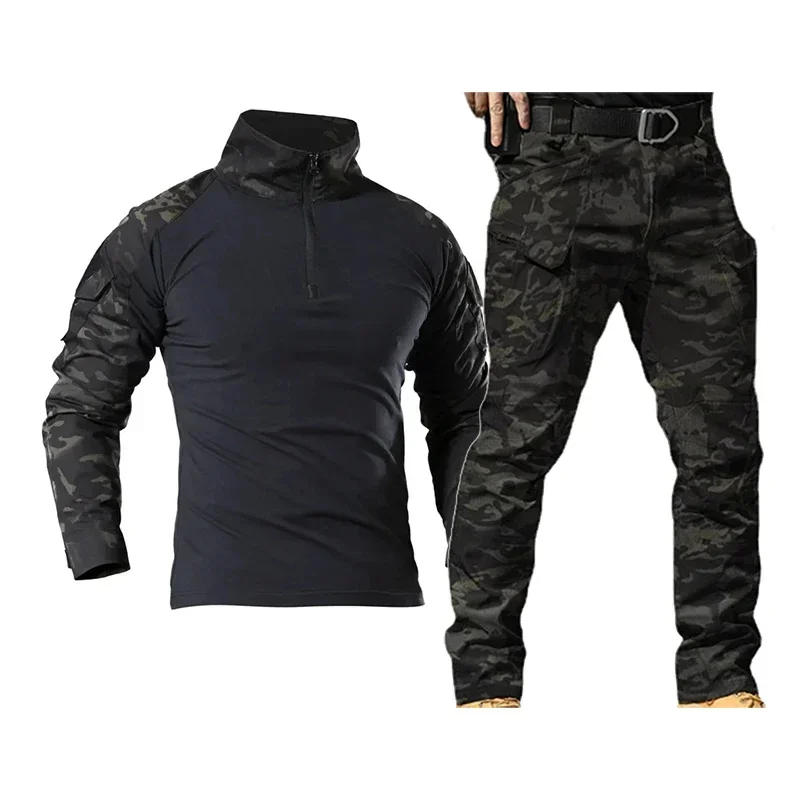 Tactical Uniforms IL Hunting Uniform Tactical Shirt Set Camouflage Airsoft Clothing Hiking Suit Multicam Black Tactical Suit
