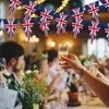 124Pcs UK British Flag Union Jack Party Supplies Tablecloth/Napkins/Cups/Paper Plates Dinnerware Set Hanging Banner Decoration 4