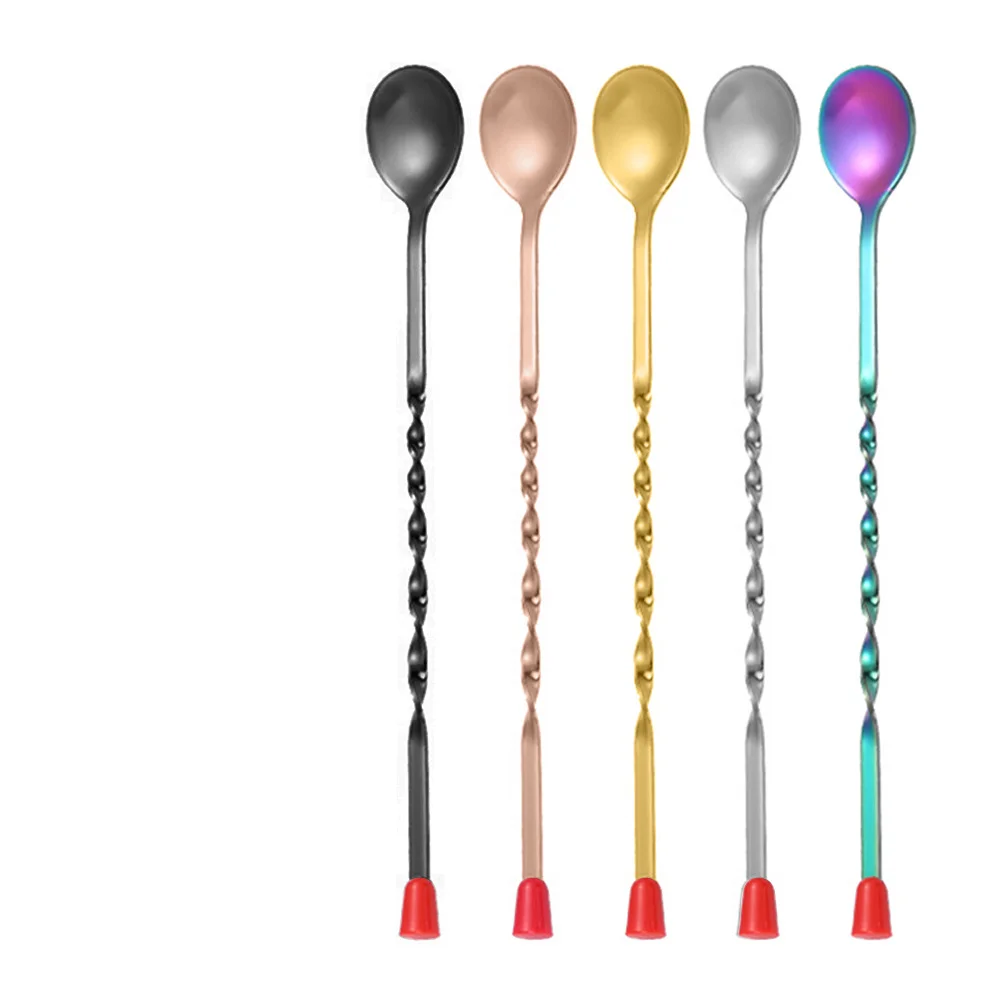 30pcs-Stainless-Steel-Twisted-Pattern-Bar-Long-Handle-Cocktail-Stirring ...