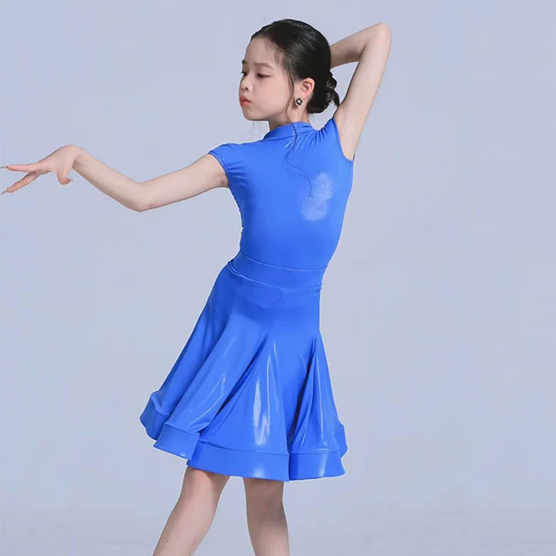 New Latin Dance Competition Clothing For Girls Professional Sleeveless Tops Split Skirts Suit Chacha Latin Costumes DN18110