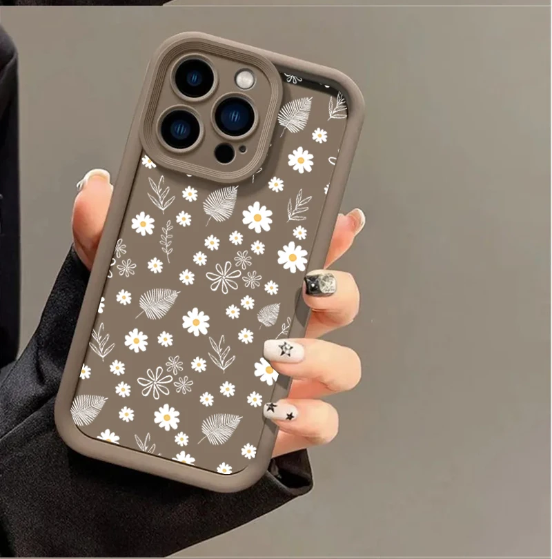 Floral Leaf Pattern Phone Case - Elegant Protective Cover