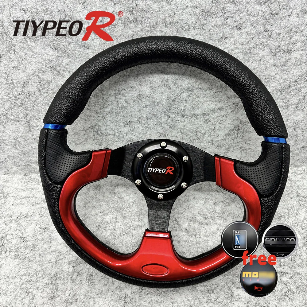 

High Quality GM Steering Wheel Red Black pvc+Leather Material Splicing Sport Steering Wheel Game Steering Wheel