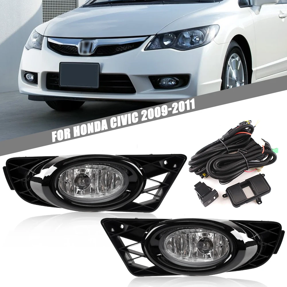 Front-Bumper-Fog-Lamp-Upgrade-Kit-For-Honda-civic-2009-2010-2011 ...