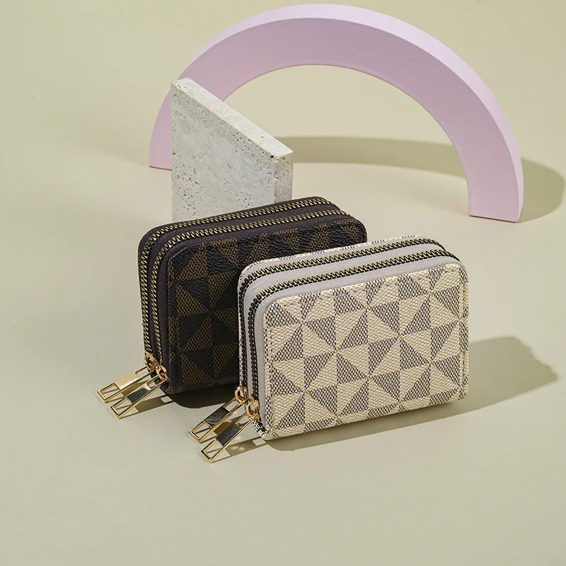 New Men's and Women's Short Wallet Windmill Pattern PU Leather Card Box Wallet Large Capacity Daily Use