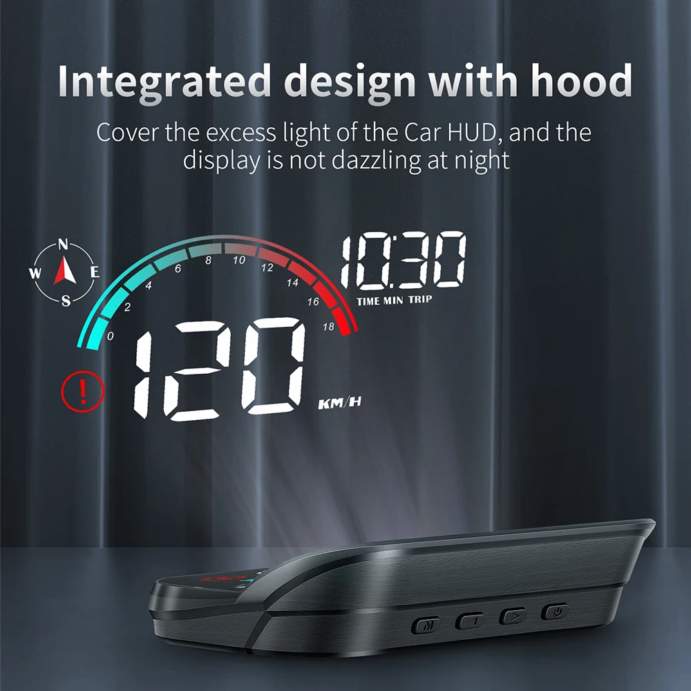 Car Head Up Display Speed RPM MPH HUD GPS Speedometer Projector Screen Dashboard with Odometer Overspeed Alarm For All Cars