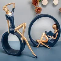 Statue de sculpture de femme élégante pour la décoration de la maison, figurine de fille de lecture, art Tat, salon, chambre à coucher, étagère à livres, meuble TV 1
