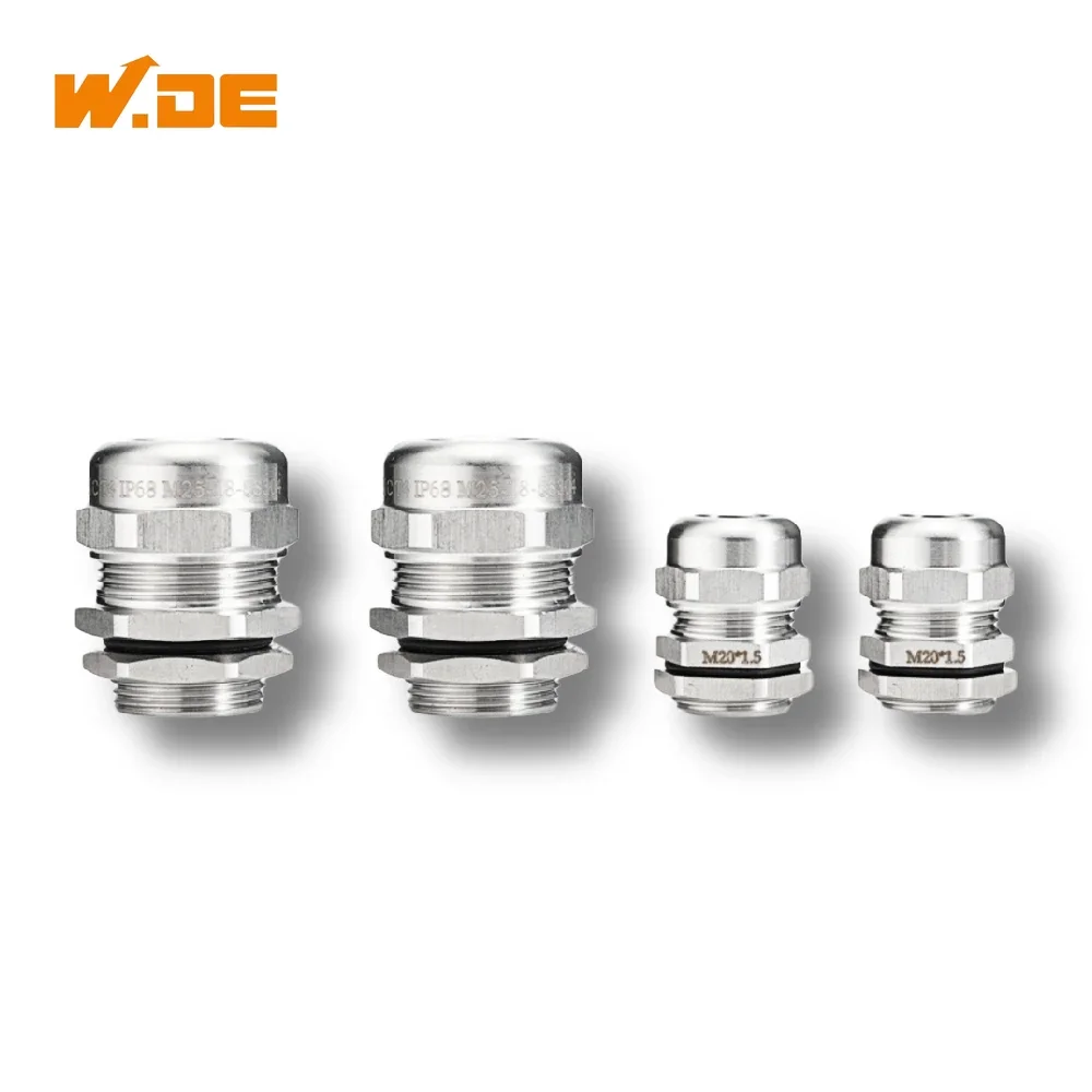 

Waterproof Cable Gland IP68 304 Stainless Steel Inox 1/4" 3/8"1/2" 3/4" 1" BSPP/NPT Male Thraed For 3-6.5mm 4-8mm Cable