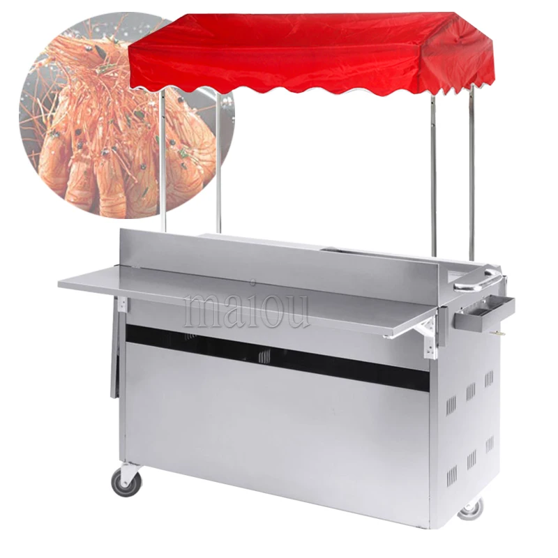 

Hand Cake Machine Gas Griddle Fryer Machine Multi-Function Cart Commercial Snack Cart Stall