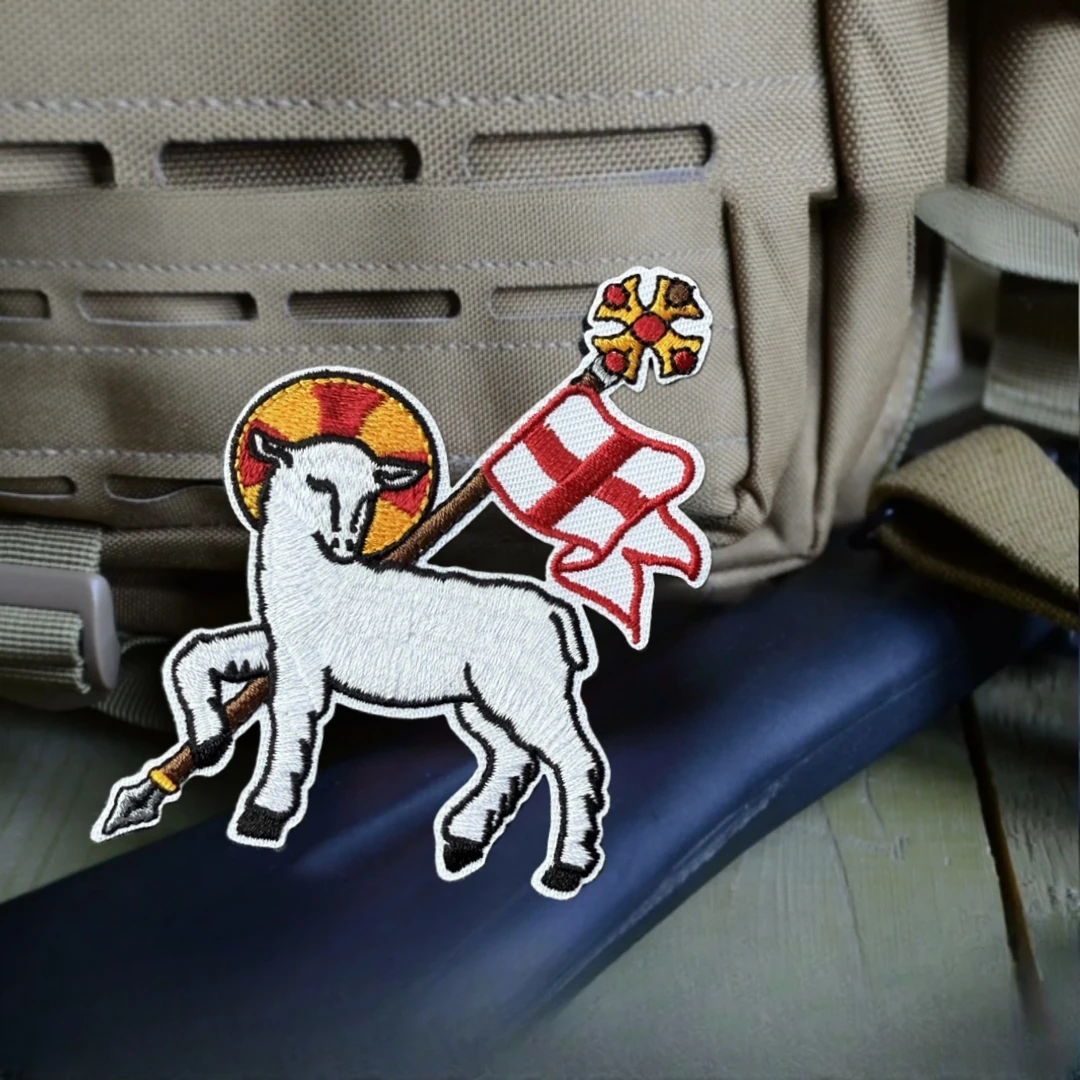 Das Lamm Gottes-Patch, taktisches Moralabzeichen, Militär-Armee-Emblem, Rucksack-Aufkleber, bestickte Haken- und Schlaufenaufnäher für Kleidung