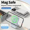 50000mAh 2-in-1 Wireless Magnetic Power Bank Built-in 4 Wires Portable External Battery With Stand Power Bank For iPhone Samsung 2