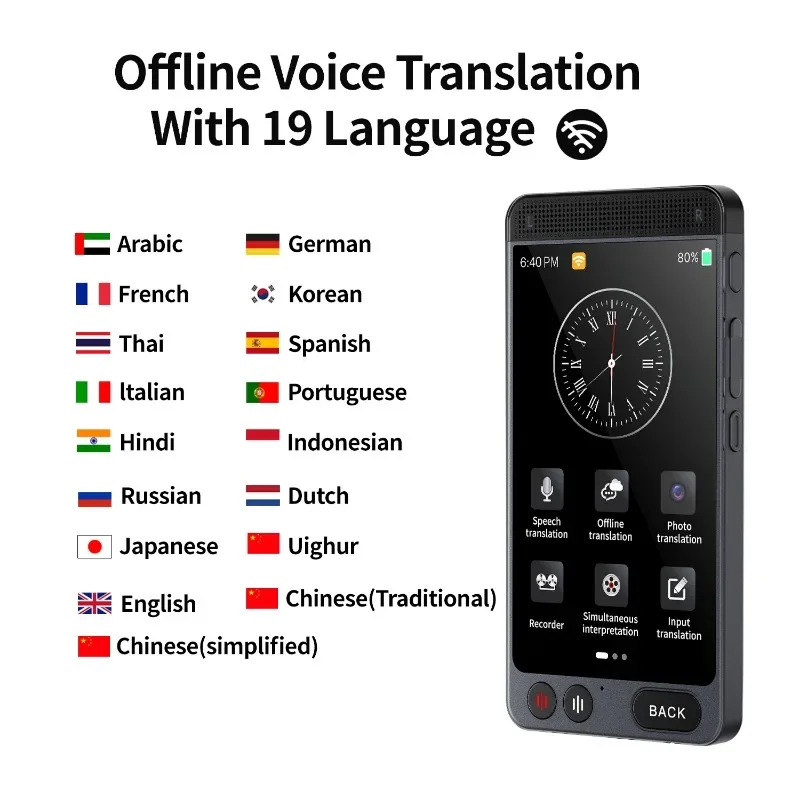 142Language AI Photo Voice Translator Assistant Device Online Offline Real Time Translation Learning Machine For Travel Recorder