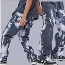 

Straight Legt Jean Oversize Jeans for Men Clothing Baggy Printing Male Denim Pants Trendyol Man Cargo Pants Jeans With Print