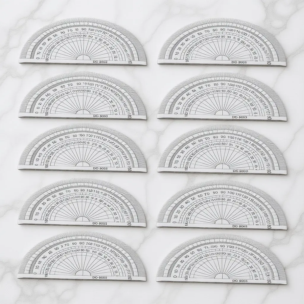 20Pcs 플라스틱 각도기 학생을위한 180도 각도 측정 도구 학교 사무실 기술 도면 명확한 숫자