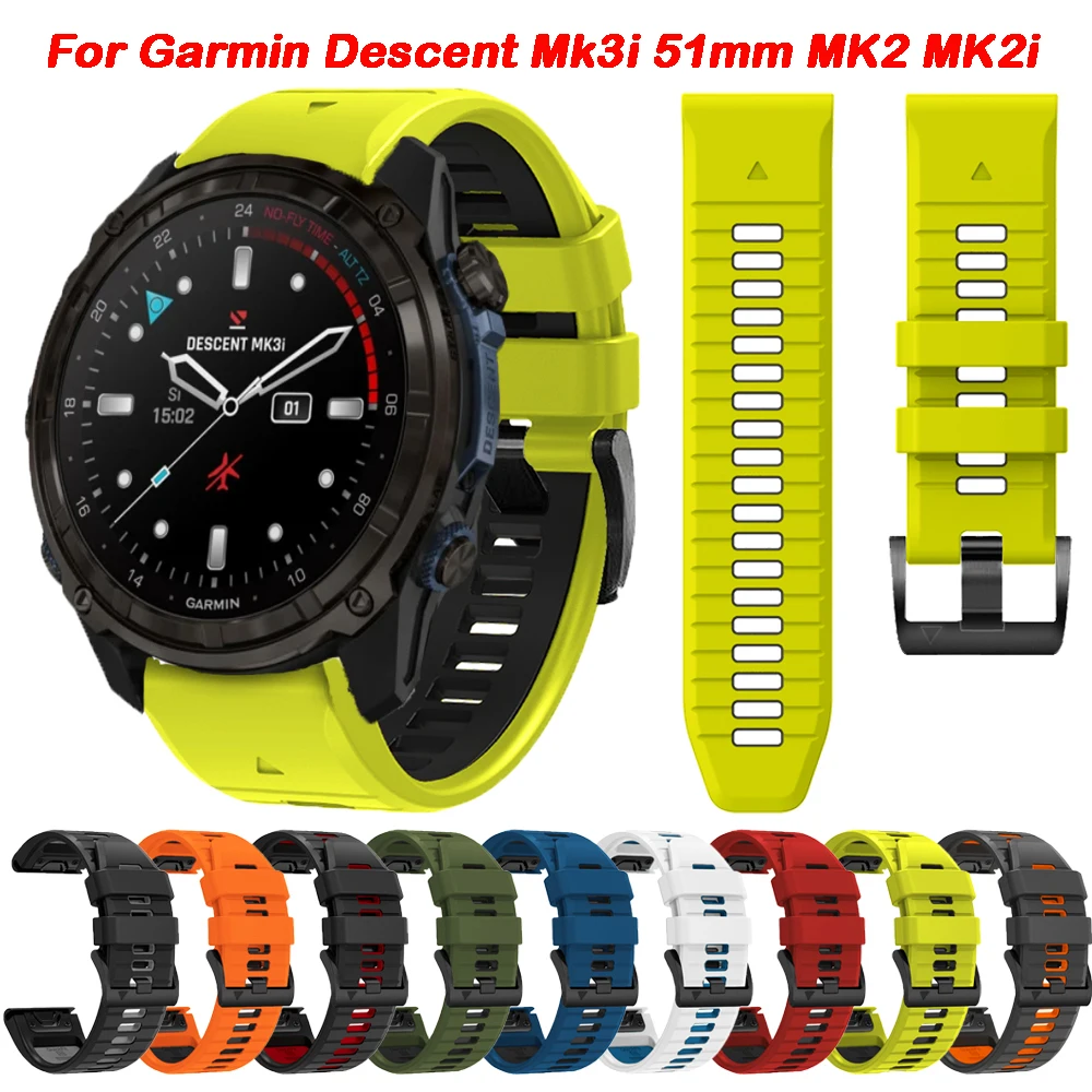

Ремешок силиконовый для наручных часов Garmin спуск Mk3i MK2 MK2i Fenix 7X 6X 6 Pro 5 5X, 22 26 мм