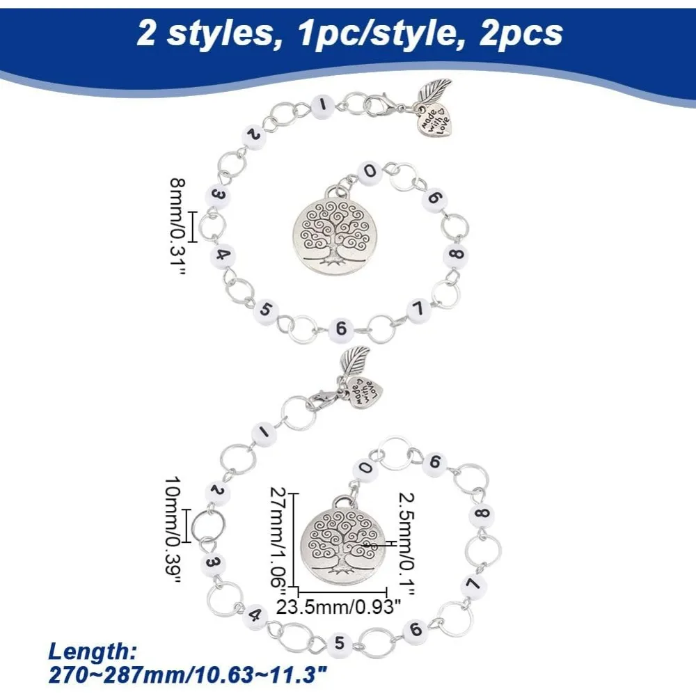 Tree of Life Knitting Row Counter Chains Number Beads Row Counter Chains Counting Accessories Knitting Crochet 2 Pcs knitting supplies,knitting craft supplies