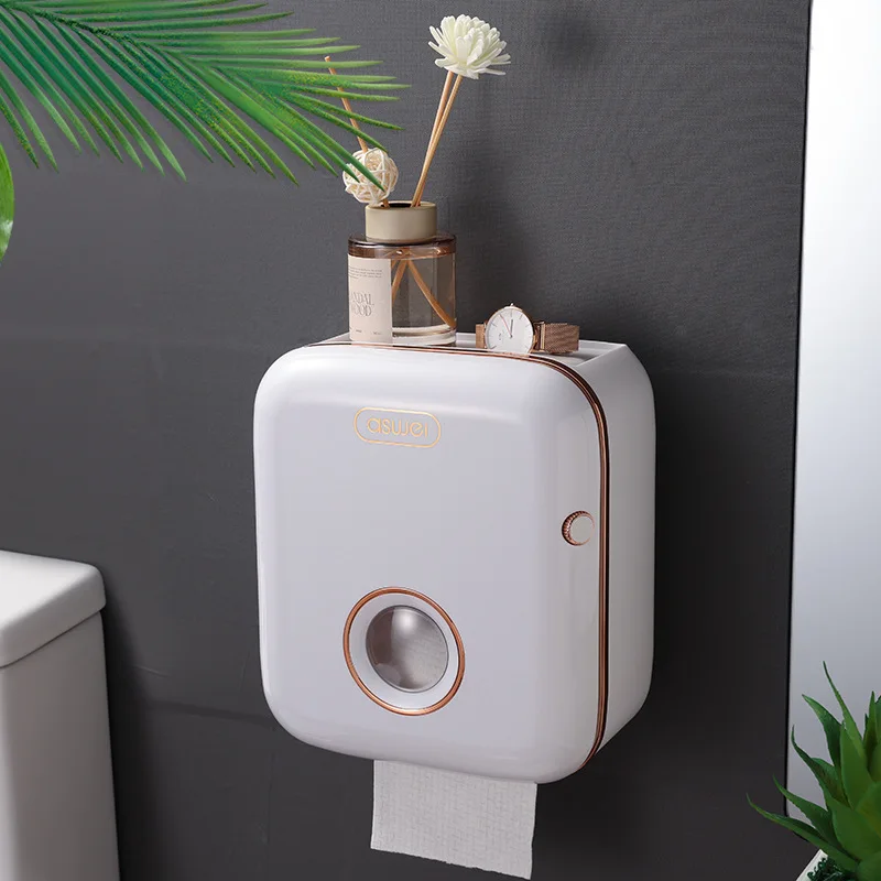

Toilet Paper Holder Stand Wall Mounted Waterproof Paper Towel Dispenser Holder Tissue Box Toilet Roll Holder For Toilet Paper