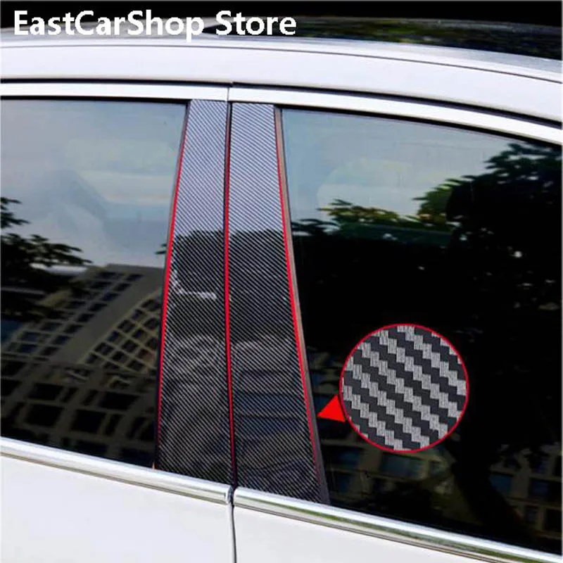 For Volvo S90 2017 2018 2019 2020 2021 Car B C Pillar Middle Central Column PC Window Decoration Strip Sticker Cover Accessories