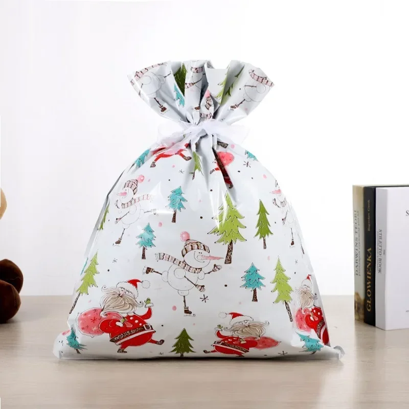 Wiederverwendbare Weihnachts-Süßigkeits-Geschenktüten, Weihnachtsmann-Beutel mit Kordelzug, Feiertags-Partyzubehör für Kinder, Weihnachtsbaumschmuck, Dekoration – Detail 10