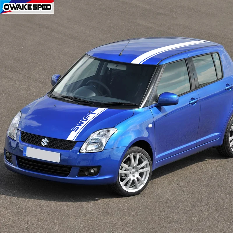3 Pcs Racing Sport Stripes Per Suzuki Swift Car Body Hood Roof Tail Decor Sticker Pellicola Fai Da Te Accessori Auto Decalcomanie Personalizzate
