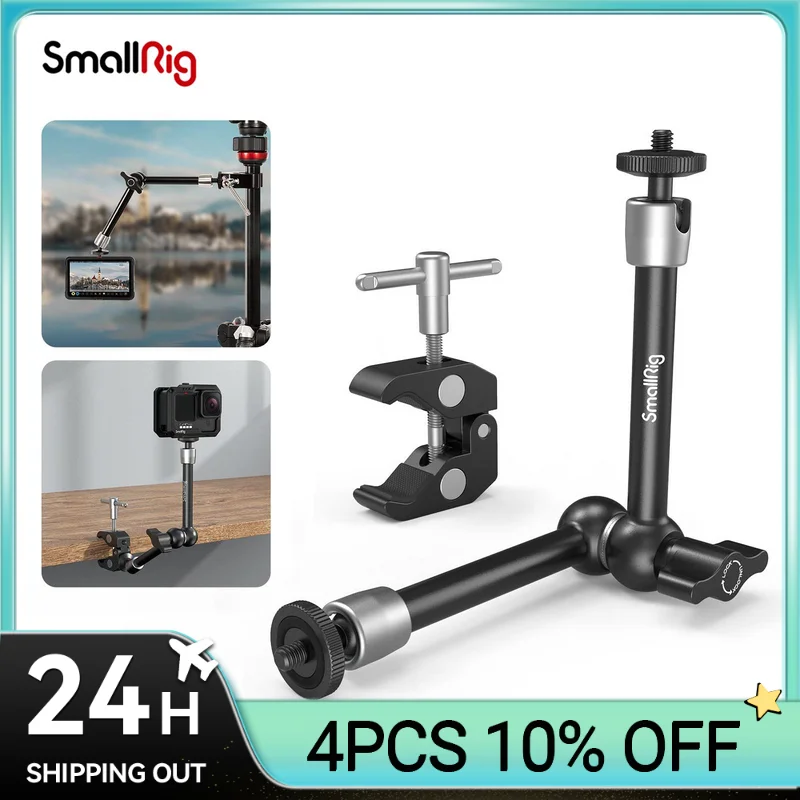 

Зажим SmallRig с резьбой 1/4 дюйма и резьбой 3/8 дюйма, регулируемый шарнирный волшебный рычаг с фрикционной мощностью 9,5 дюйма для ЖК-монитора/яркости