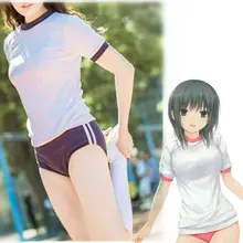

Japanese School Uniform Cosplay Costume Gym Sportwear T-short Shorts Full Set