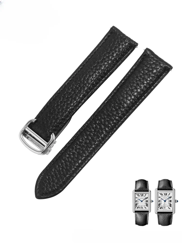 Classici In Pelle Bovina Fibbia Pieghevole In Acciaio Inossidabile 20 22 23Mm Accessori Per Cartier Tank Must London Solo Cinturini Impermeabili Morbi