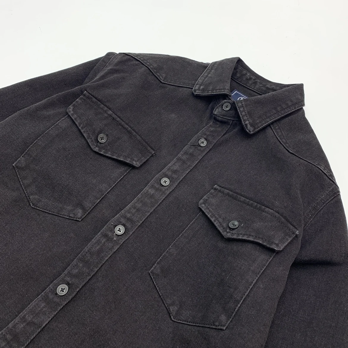 May Khaki heavy denim shirt men loose cargo American casual black long-sleeved shirt coat